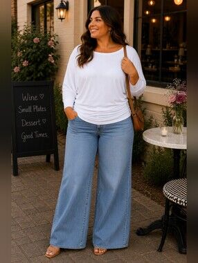 White Mark White Dolman Sleeve Supersoft Stretchy Top Casual Women's 2XL NWT